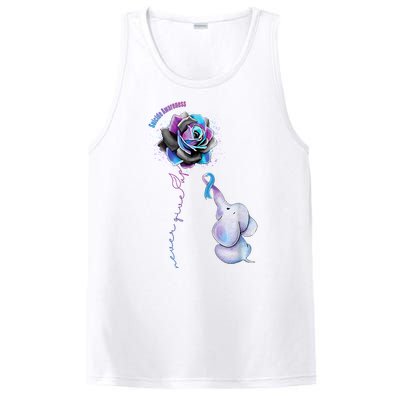 Suicide Awareness Never Give Up Elephant PosiCharge Competitor Tank