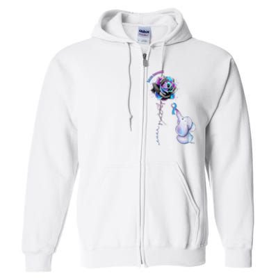 Suicide Awareness Never Give Up Elephant Full Zip Hoodie