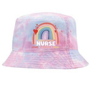 Surgical Assistant Nurse Love Inspire Heal Registered Nurse Gift Tie-Dyed Bucket Hat