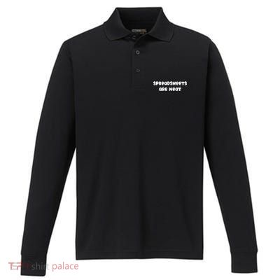 Spreadsheets Are Neat Performance Long Sleeve Polo