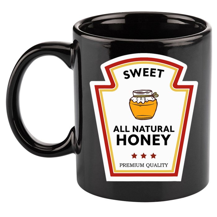 Sweet All Natural Honey Condiment Group Costume 11oz C Handle Ceramic Mug