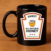 Sweet All Natural Honey Condiment Group Costume 11oz C Handle Ceramic Mug