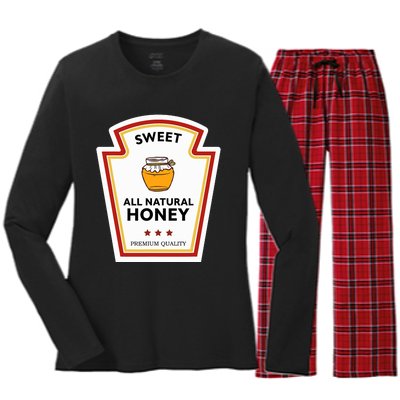 Sweet All Natural Honey Condiment Group Costume Women's Long Sleeve Flannel Pajama Set 