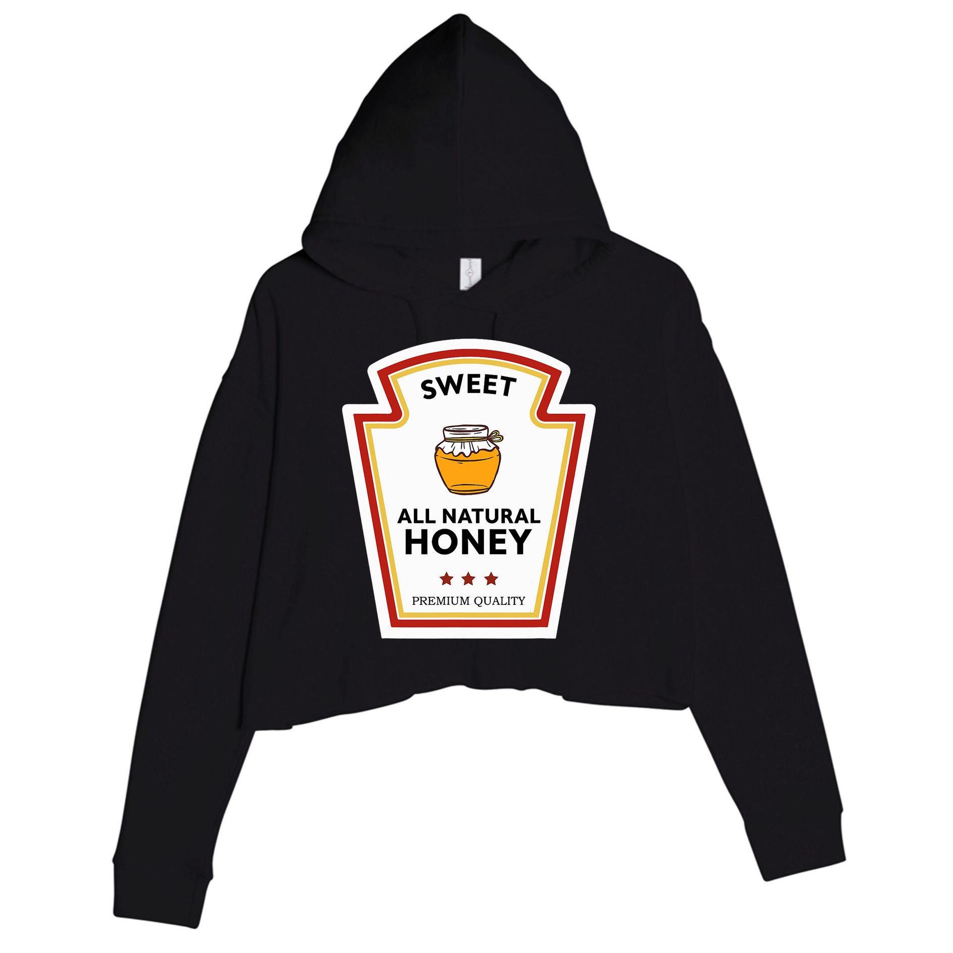 Sweet All Natural Honey Condiment Group Costume Crop Fleece Hoodie