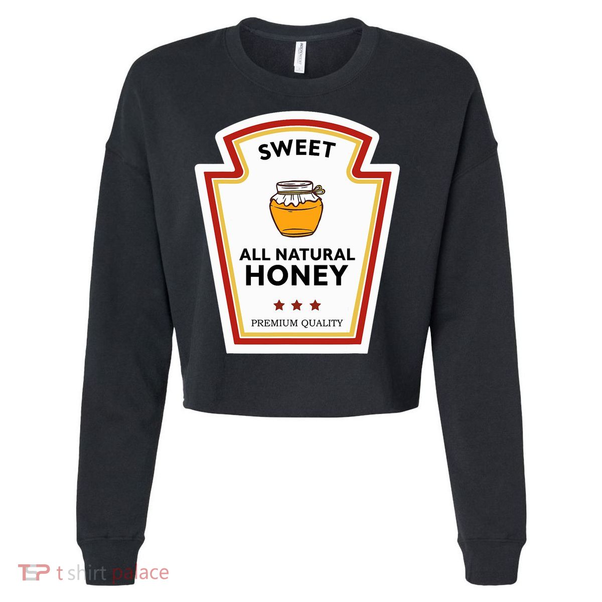 Sweet All Natural Honey Condiment Group Costume Cropped Pullover Crew