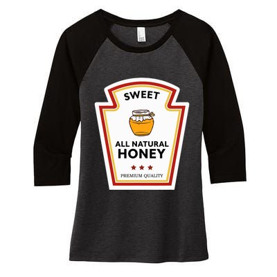 Sweet All Natural Honey Condiment Group Costume Women's Tri-Blend 3/4-Sleeve Raglan Shirt