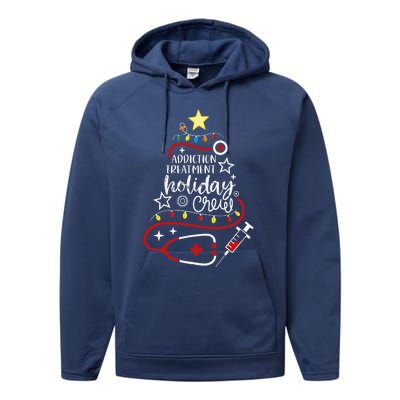 Substance Abuse Nurse Tech Addiction Treatment Holiday Crew Performance Fleece Hoodie