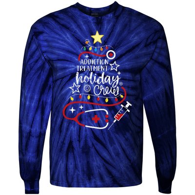 Substance Abuse Nurse Tech Addiction Treatment Holiday Crew Tie-Dye Long Sleeve Shirt