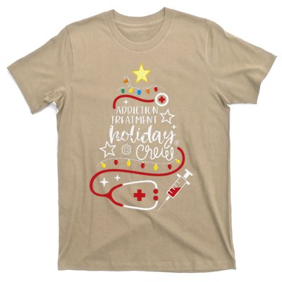 Substance Abuse Nurse Tech Addiction Treatment Holiday Crew T-Shirt