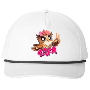 Sara Adorable Name With Cute Owl Gift Snapback Five-Panel Rope Hat