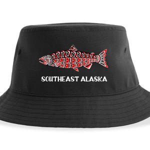 Southeast Alaska Nw Native American Indian Coho Salmon Gift Sustainable Bucket Hat