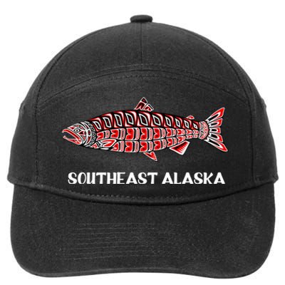 Southeast Alaska Nw Native American Indian Coho Salmon Gift 7-Panel Snapback Hat