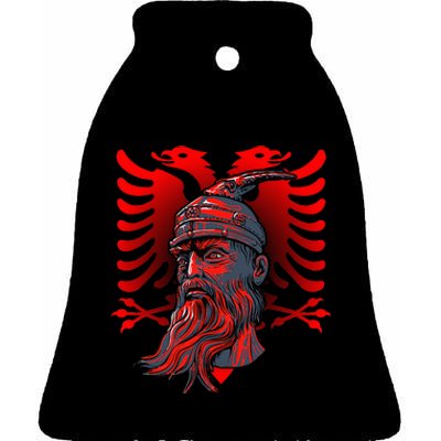 Skanderbeg Albanian National Hero Eagle Kosovo Albanian Ceramic Bell Ornament