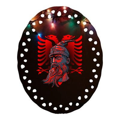 Skanderbeg Albanian National Hero Eagle Kosovo Albanian Ceramic Oval Ornament