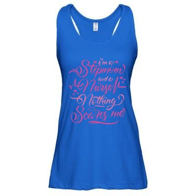Stepmom And Nurse Nothing Scares Me Funny Quotes Funny Gift Ladies Essential Flowy Tank