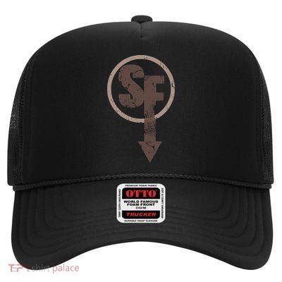 Sanity's Fall Larry Logo High Crown Mesh Back Trucker Hat