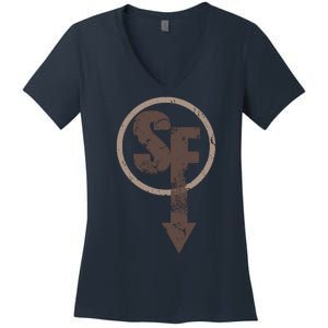 Sanity's Fall Larry Logo Women's V-Neck T-Shirt