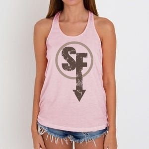 Sanity's Fall Larry Logo Women's Knotted Racerback Tank