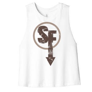 Sanity's Fall Larry Logo Women's Racerback Cropped Tank