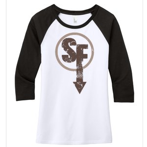 Sanity's Fall Larry Logo Women's Tri-Blend 3/4-Sleeve Raglan Shirt