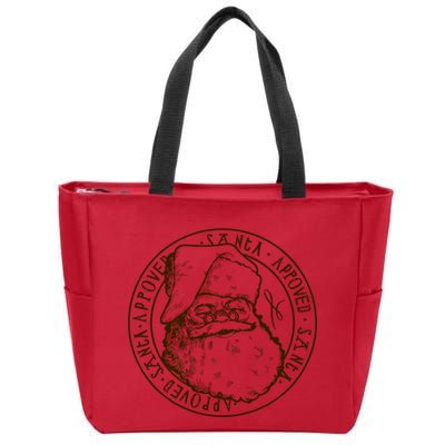 Santa Approved Stamp Zip Tote Bag