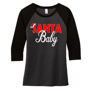 Santa Baby Women's Tri-Blend 3/4-Sleeve Raglan Shirt