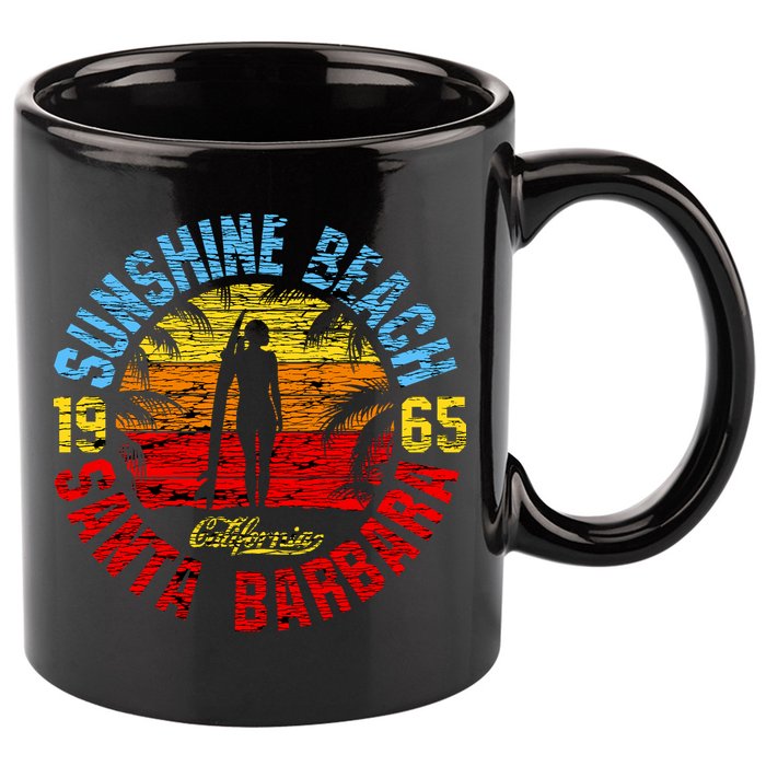 Santa Barbara California 11oz C Handle Ceramic Mug