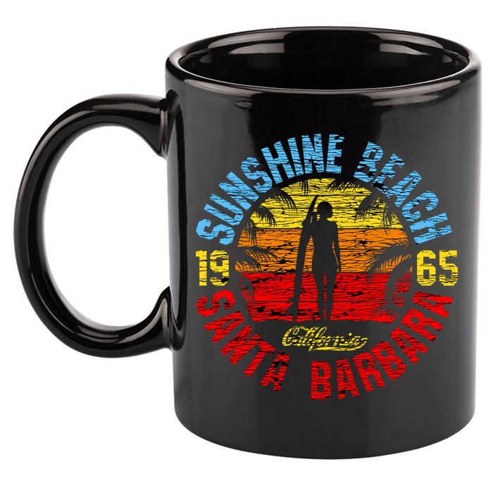 Santa Barbara California 11oz C Handle Ceramic Mug
