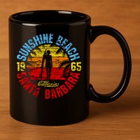 Santa Barbara California 11oz C Handle Ceramic Mug