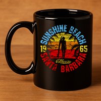 Santa Barbara California 11oz C Handle Ceramic Mug