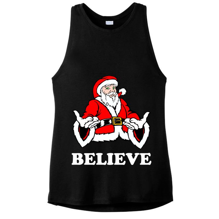 Santa Believe Ladies PosiCharge Tri-Blend Wicking Tank