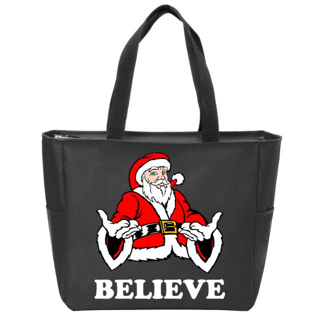 Santa Believe Zip Tote Bag