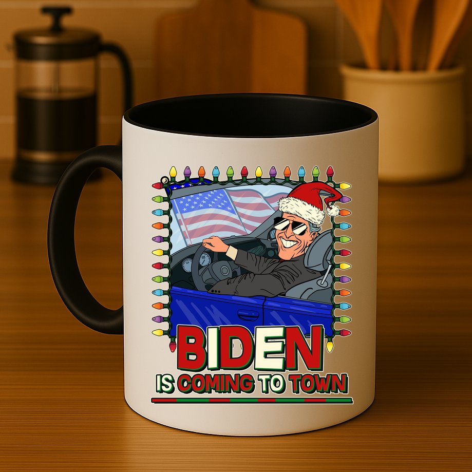 Santa Biden Is Coming To Town Christmas Mug