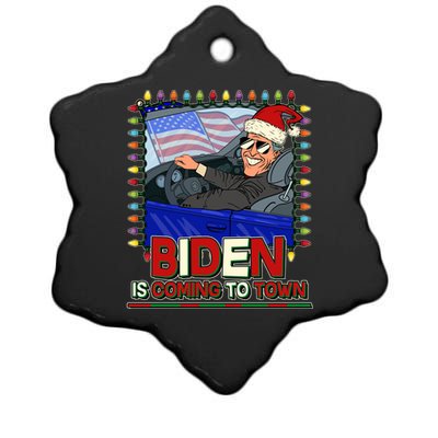 Santa Biden Is Coming To Town Christmas Ceramic Star Ornament