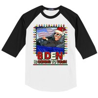 Santa Biden Is Coming To Town Christmas Baseball Sleeve Shirt