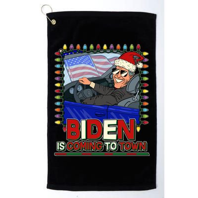 Santa Biden Is Coming To Town Christmas Golf Towel