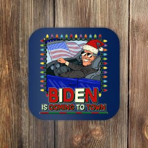 Santa Biden Is Coming To Town Christmas Coaster