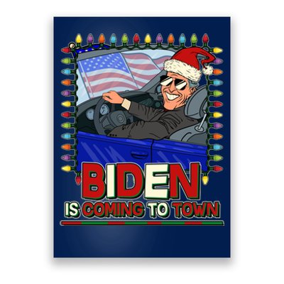 Santa Biden Is Coming To Town Christmas Poster