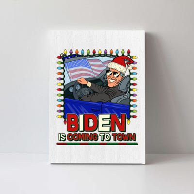 Santa Biden Is Coming To Town Christmas Canvas