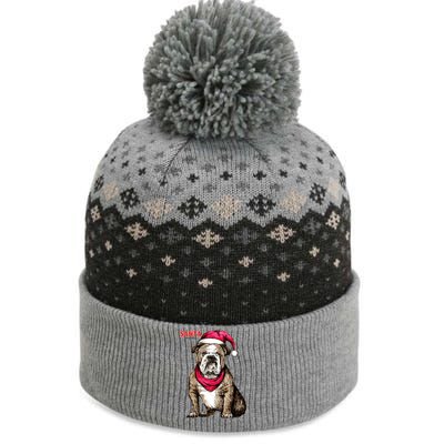 Santa Bulldog Christmas Hat The Baniff Cuffed Pom Beanie