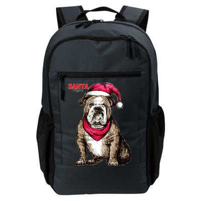 Santa Bulldog Christmas Hat Daily Commute Backpack