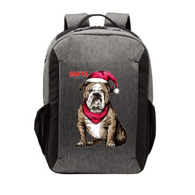 Santa Bulldog Christmas Hat Vector Backpack