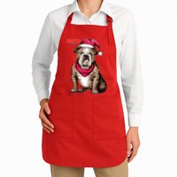 Santa Bulldog Christmas Hat Apron