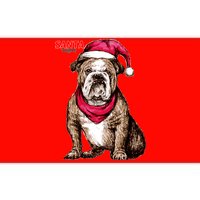 Santa Bulldog Christmas Hat Bumper Sticker