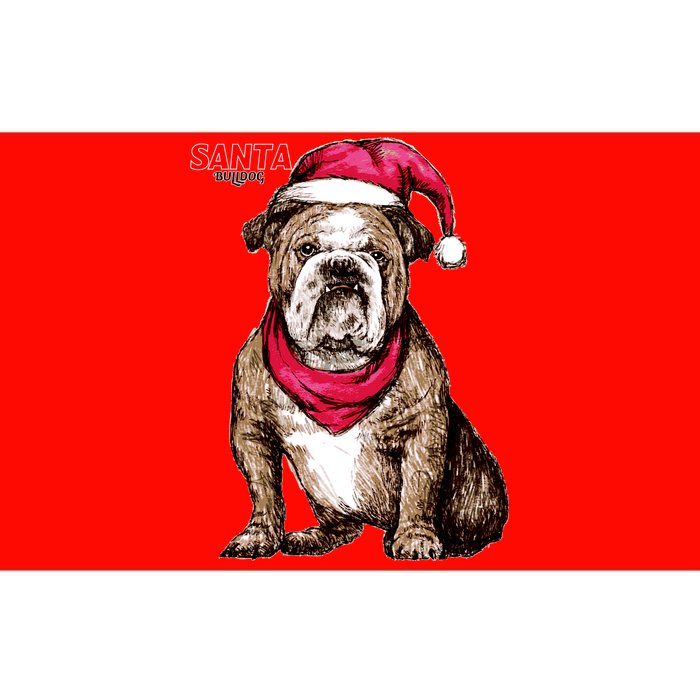 Santa Bulldog Christmas Hat Bumper Sticker