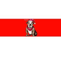 Santa Bulldog Christmas Hat Bumper Sticker