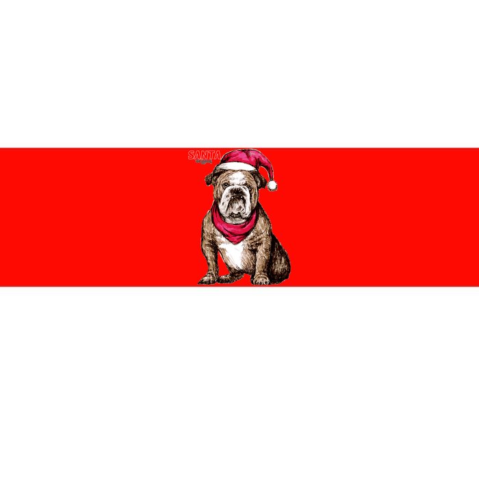 Santa Bulldog Christmas Hat Bumper Sticker