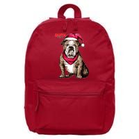 Santa Bulldog Christmas Hat 16 in Basic Backpack