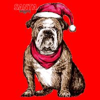 Santa Bulldog Christmas Hat 16 in Basic Backpack