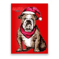 Santa Bulldog Christmas Hat Poster